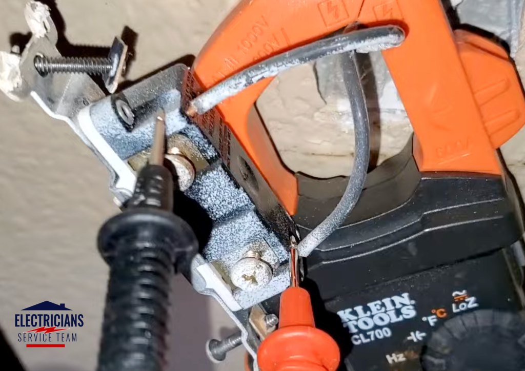 Set multimeter to volts AC 