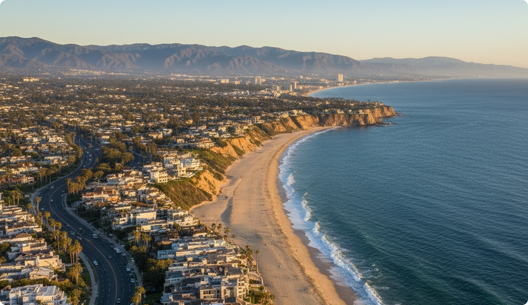 Aerial view of Malibu, CA — Electricians Service Team service area