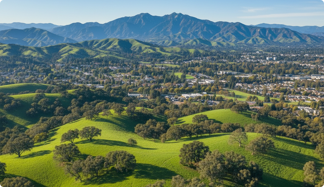 Aerial view of Thousand Oaks, CA — Electricians Service Team service area