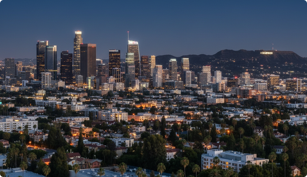 Aerial view of Los Angeles, CA — Electricians Service Team service area