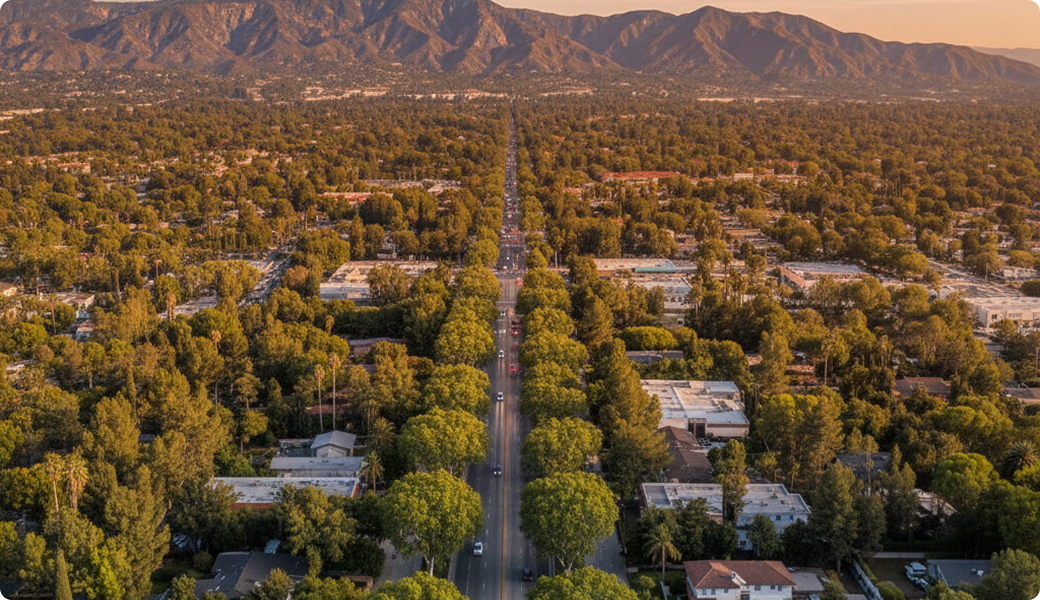 Aerial view of Sherman Oaks, CA — Electricians Service Team service area