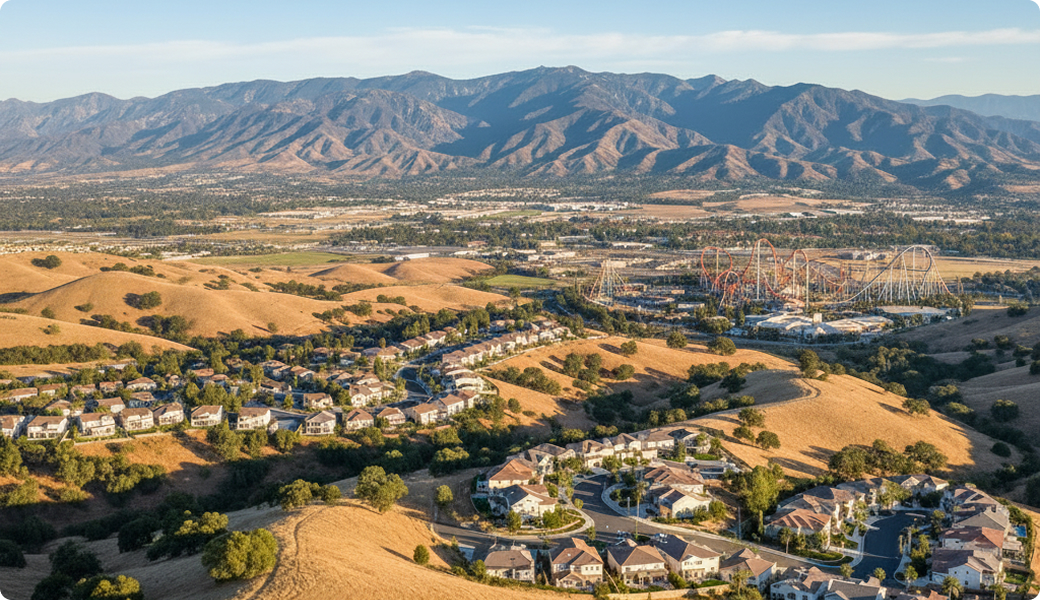 Aerial view of Santa Clarita, CA — Electricians Service Team service area