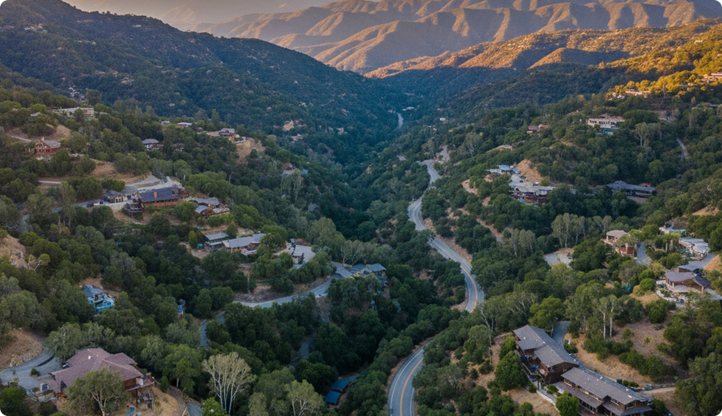 Aerial view of Topanga, CA — Electricians Service Team service area