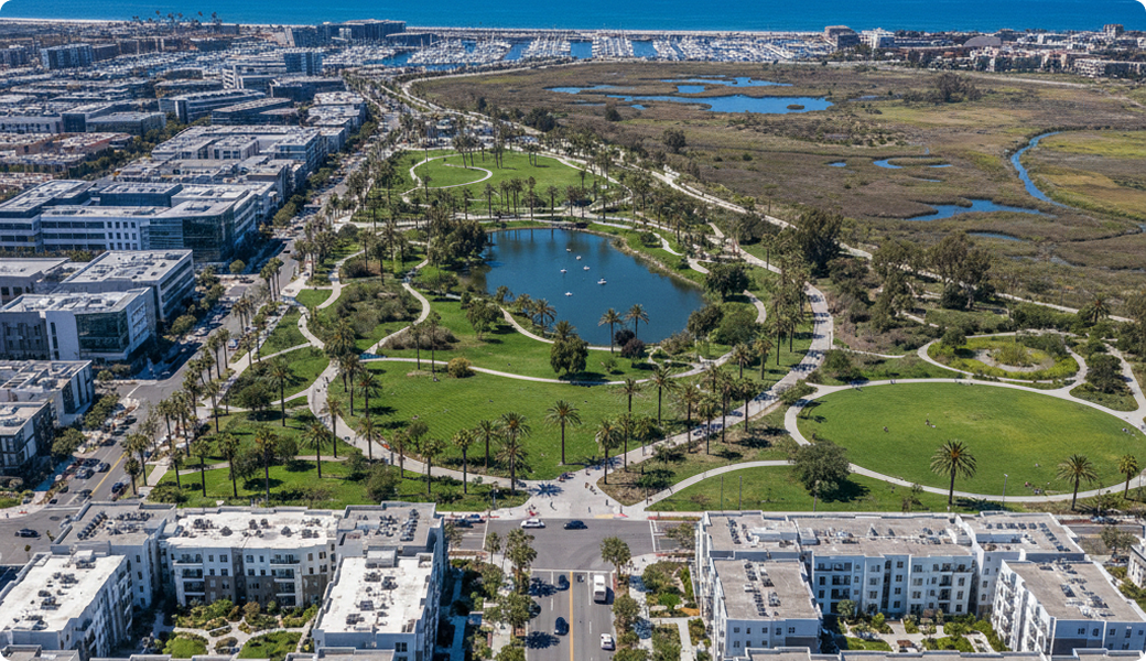 Aerial view of Playa Vista, CA — Electricians Service Team service area