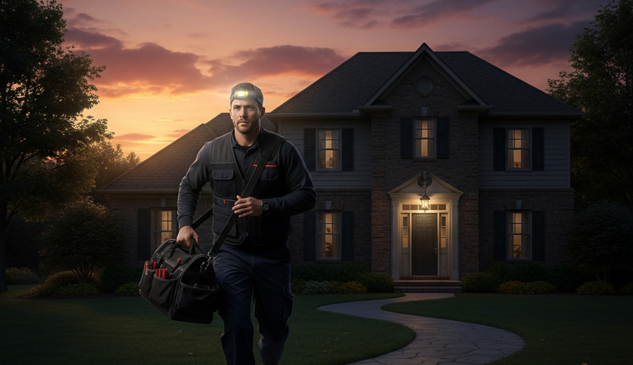 Professional electrician handling emergency electrician for a customer