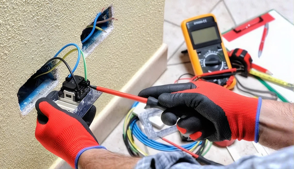 Electricians Service Team technician completing knob and tube wiring replacement on site
